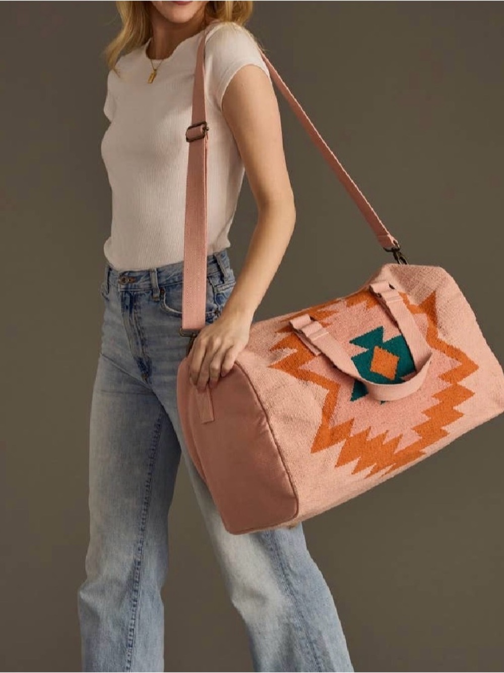 NWT Southwestern Boho Panache Overnight Duffle Bag Boot Travel Bag Carry On - Picture 5 of 6